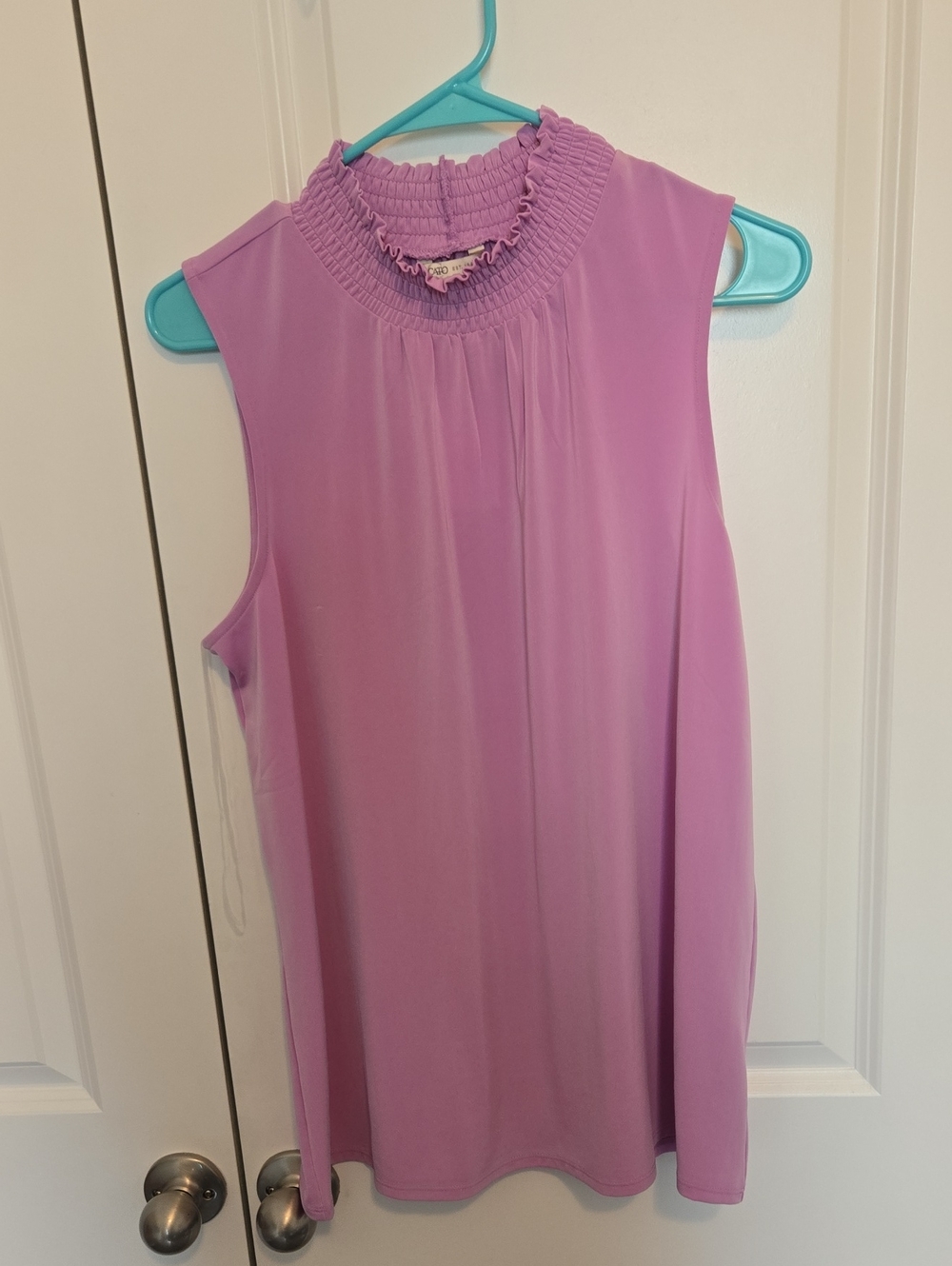 NWT Cato Ruffle Neck Fuchsia Tank Top Blouse